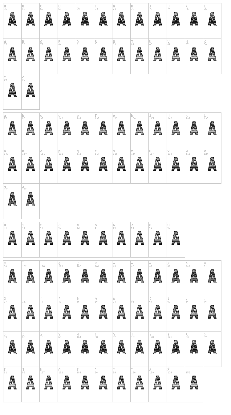 Docallisme Has Pattern font map